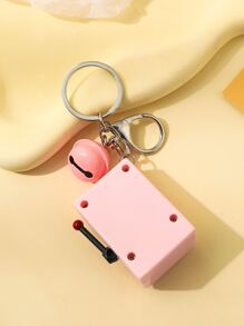 1 móc khóa dễ thương hình chuông và máy đánh bạc dành cho nữ dùng để trang trí hàng ngày, ngày lễ tình nhân, phụ kiện ô tô, túi xách, ba lô cho trường học, phụ kiện Halloween theo phong cách Goth Y2k, ý tưởng quà tặng Giáng sinh cho ngày nhà giáo, phụ kiện túi xách, dây đeo có ngăn đựng thẻ, phụ kiện ô tô, túi xách, móc khóa - Hồng - Xem 4