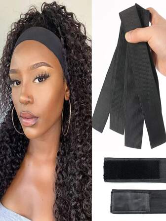 4 st elastiskt smältande hårband för peruker – justerbart kantband för spetsfrontal och stängning, smältande hårband för babyhårstyling, salongperuktillbehör för kvinnor