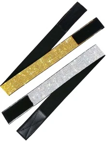 2入組假髮彈性邊緣層 23.6 英寸女式蕾絲假髮鋪設邊緣帶 防滑髮帶 假髮握把帶 適用於瑜伽、化妝、面部護理、運動