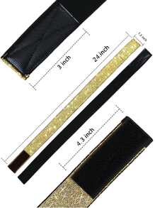 2入組假髮彈性邊緣層 23.6 英寸女式蕾絲假髮鋪設邊緣帶 防滑髮帶 假髮握把帶 適用於瑜伽、化妝、面部護理、運動