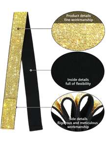 2入組假髮彈性邊緣層 23.6 英寸女式蕾絲假髮鋪設邊緣帶 防滑髮帶 假髮握把帶 適用於瑜伽、化妝、面部護理、運動