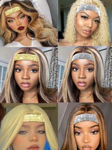 2入組假髮彈性邊緣層 23.6 英寸女式蕾絲假髮鋪設邊緣帶 防滑髮帶 假髮握把帶 適用於瑜伽、化妝、面部護理、運動