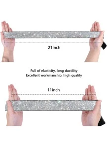 2入組假髮彈性邊緣層 23.6 英寸女式蕾絲假髮鋪設邊緣帶 防滑髮帶 假髮握把帶 適用於瑜伽、化妝、面部護理、運動