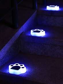 1 pieza Lámpara de césped solar ABS, lámpara de iluminación de paisaje de jardín multipropósito con diseño de pata de novedad para exteriores - Multicolor - Ver 1