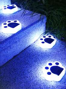 1 pieza Lámpara de césped solar ABS, lámpara de iluminación de paisaje de jardín multipropósito con diseño de pata de novedad para exteriores - Multicolor - Ver 2