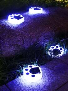 1 pieza Lámpara de césped solar ABS, lámpara de iluminación de paisaje de jardín multipropósito con diseño de pata de novedad para exteriores - Multicolor - Ver 6