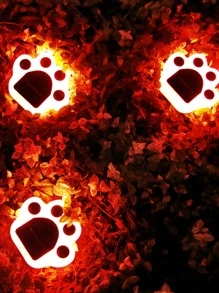 1 pieza Lámpara de césped solar ABS, lámpara de iluminación de paisaje de jardín multipropósito con diseño de pata de novedad para exteriores - Multicolor - Ver 8