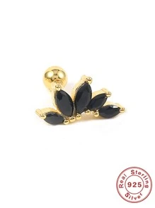 Bông Tai Đính Đá Cubic Zirconia Quyến Rũ Trang Trí Bông Tai Nữ Trang Trí Hàng Ngày - Vàng - Xem 4