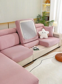 1 PC Màu Hồng Chắc Chắn Dạ Nỉ Ghế Sofa Mà Không Làm Đầy, Polyester Nhà Ném Gối - Hồng - Xem 1
