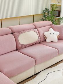 1 PC Màu Hồng Chắc Chắn Dạ Nỉ Ghế Sofa Mà Không Làm Đầy, Polyester Nhà Ném Gối - Hồng - Xem 4