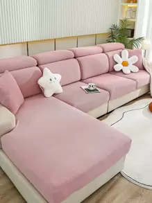 1 PC Màu Hồng Chắc Chắn Dạ Nỉ Ghế Sofa Mà Không Làm Đầy, Polyester Nhà Ném Gối - Hồng - Xem 5
