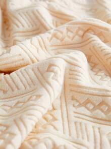 1 件提花彈性沙發墊套靠背套防塵套 - 米色 - 查看 3