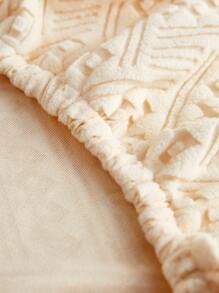 1 件提花彈性沙發墊套靠背套防塵套 - 米色 - 查看 4