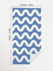 1pc Chevron Pattern Beach Towel, Modern Fabric Rectangle Travel Beach Towel For Swimming, Diving, Summer - Multicolor - View 5