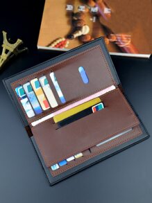 1 Pieza Billetera Delgada Multicolor Con Múltiples Ranuras Para Tarjetas