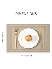 1入組PVC餐墊,現代防滑桌墊 - 米色 - 查看 2