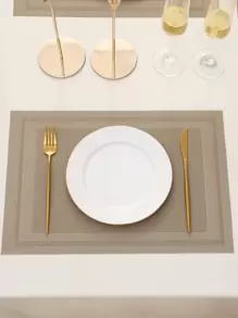 1入組PVC餐墊,現代防滑桌墊 - 米色 - 查看 5