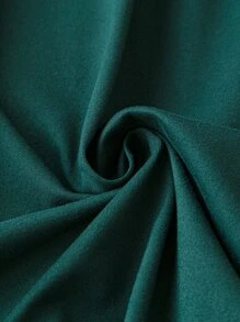 EMERY ROSE Plus Solid V Neck Batwing Sleeve Tee - Dark Green - View 4