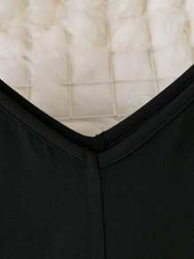 SHEIN LUNE Plus Solid Cami Jumpsuit - Black - View 4