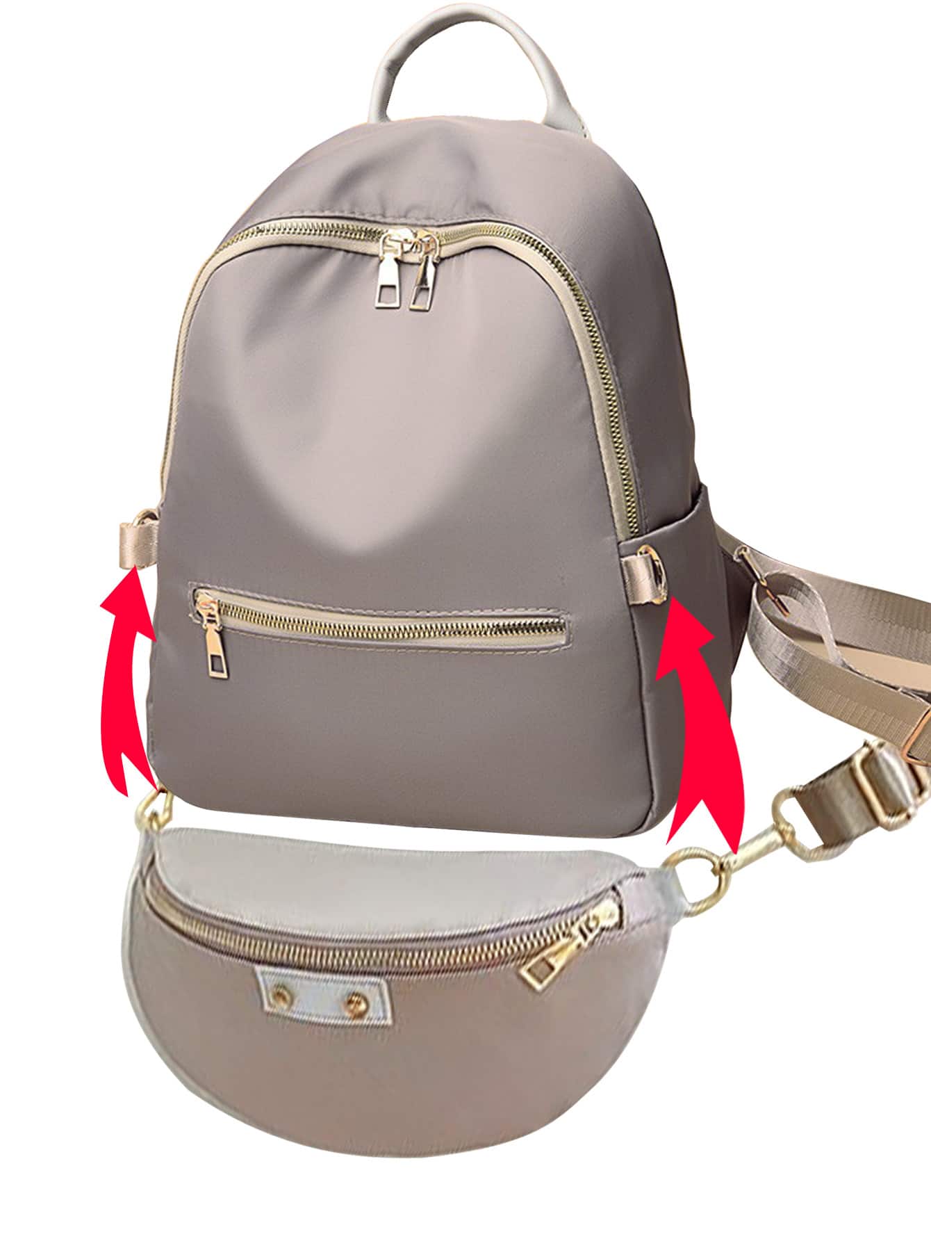 2pcs Bag Set Backpack Fanny Pack Minimalist School Bag Set For Graduate Teen Girls Freshman Sophomore Junior Senior In College University High School Perfect For Outdoors Travel Back To
