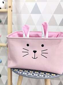 1pc Cartoon Rabbit Shaped Laundry Basket, Cute Dirty Clothes Organizer Basket For Home - Pink - View 2