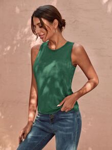SHEIN LUNE Top tank con cordón girante trasero - Verde - Ver 3