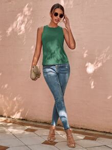 SHEIN LUNE Top tank con cordón girante trasero - Verde - Ver 4