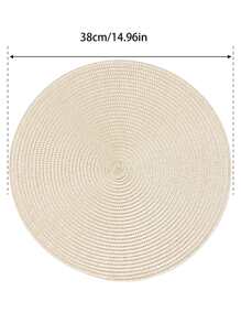 1 pièce Natte de table ronde tressée de 15 pouces en PP, lavable, antidérapante et résistante à la chaleur, convient pour la maison, l'extérieur, les fêtes, les cadeaux