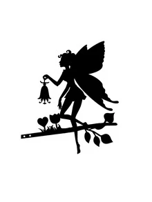 1pc Iron Garden Ornament, Creative Spirit Design Statue For Garden - Black - View 3