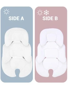 1pc Baby Double-sided Stroller Seat Liner - White - View 4