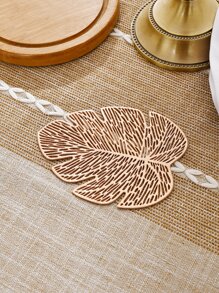 6 件简约 PVC 龟背竹叶杯垫，可水洗，易清洁，可擦拭，防滑，耐热，餐桌垫，优雅餐垫，PVC 餐垫，桌面摆设，厨房餐垫，节日婚礼装饰 - 玫瑰金 - 查看 2