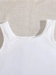 女孩素色背心上衣和字母圖案短褲 - 彩色 - 查看 5