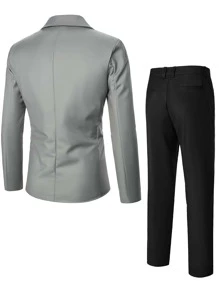 Calvornis Hombres 1 pieza con botón Blazer & 1 pieza Pantalones de traje - Multicolor - Ver 2