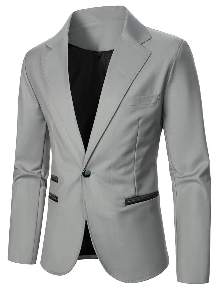 Manfinity Mode Men 1pc Single Button Blazer & 1pc Suit Pants - Multicolor - View 6