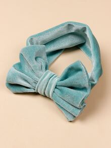 wfBlock 5 件装天鹅绒优雅大蝴蝶结头带套装，糖果色，适合 0-2 岁婴儿 - 彩色 - 查看 2