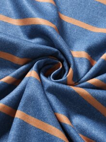 Manfinity Homme Men Striped Contrast Binding Tank Top - Dusty Blue - View 7