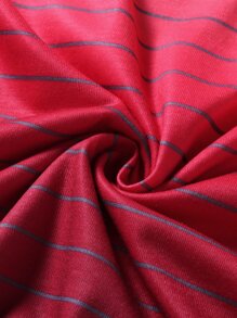 Manfinity Homme 男士漸層條紋圖案撞色滾邊背心上衣 - 紅白色 - 查看 7