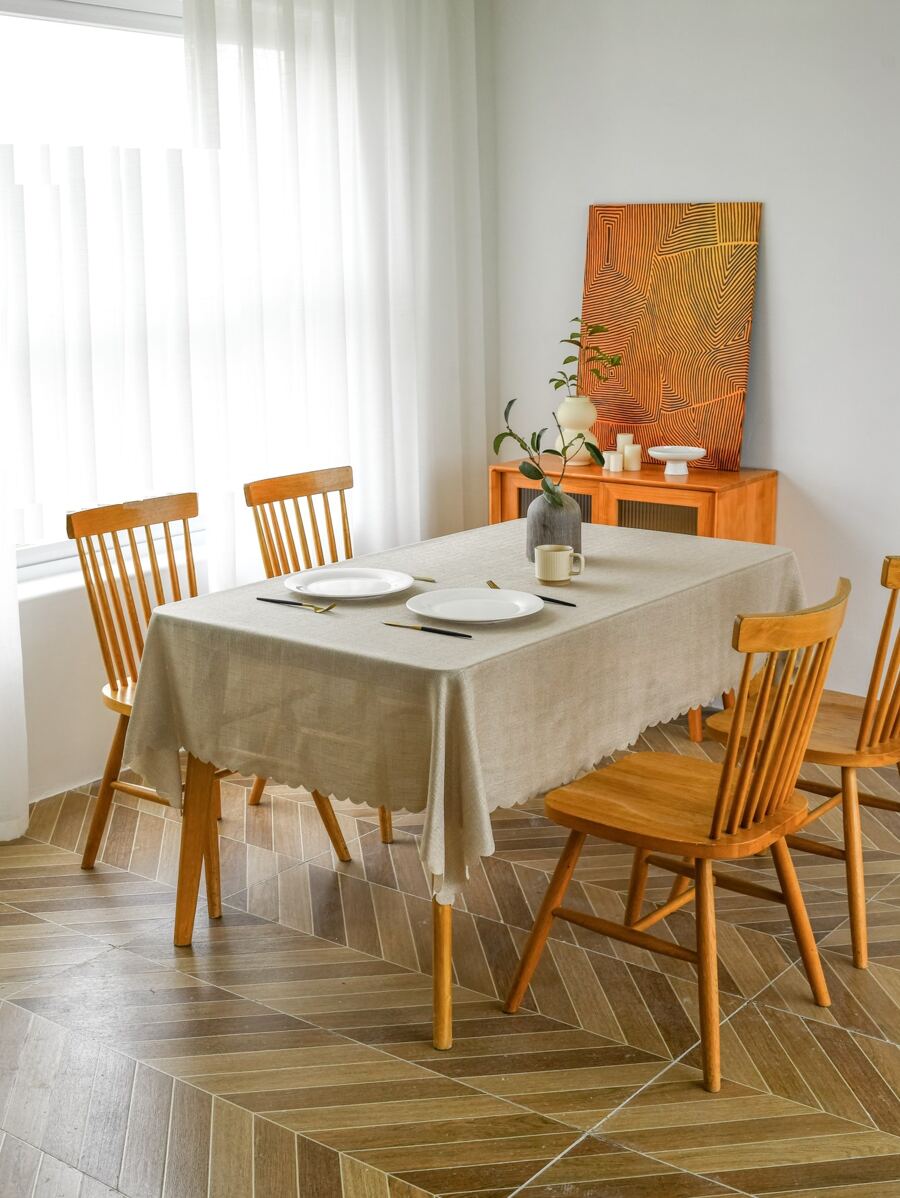 1pc Solid Color Tablecloth, Plain Polyester Table Cover For Dining Table - Multicolor - View 1