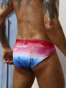 Manfinity Men Ombre Swim Brief - Multicolor - View 2