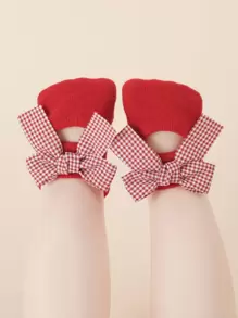 2pairs Baby Bow Decor Socks