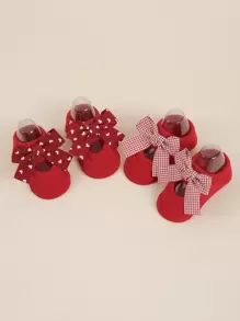 2pairs Baby Bow Decor Socks