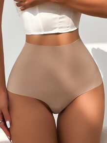High Waisted Thong - Apricot - View 5