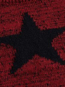 ROMWE Grunge Punk Áo dệt kim nữ Hình học Giải trí - Màu Đỏ Sâu - Xem 3
