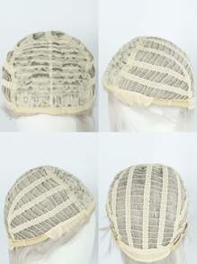 Short Straight Cosplay Synthetic Wig - Silver - View 7