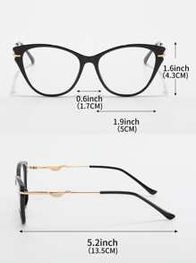 1 对女士猫眼休闲风格眼镜 - 黑色 - 查看 5