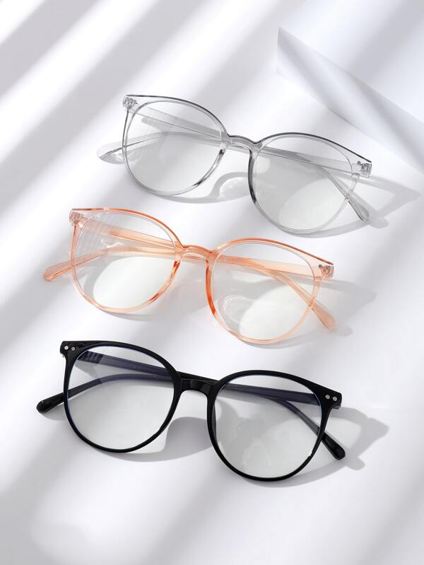 3 paires de vue à monture ronde antilumière bleue décontracté Mode en ligne SHEIN