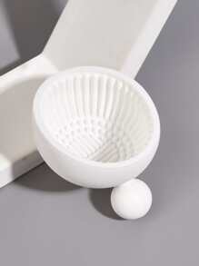 1入組矽膠化妝刷清潔碗粉底化妝刷洗滌板墊化妝清洗刷凝膠清潔墊手動工具 - 白色 - 查看 1
