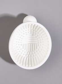 1入組矽膠化妝刷清潔碗粉底化妝刷洗滌板墊化妝清洗刷凝膠清潔墊手動工具 - 白色 - 查看 4