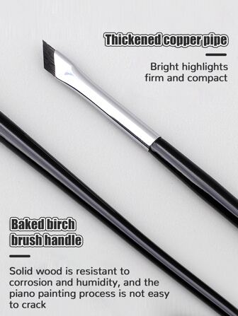 1 pieza Pincel delineador de ojos con cuchilla mejorada, súper fino, ángulo delgado, pincel plano para cejas, pincel para colocar en la línea del párpado inferior, pincel de precisión para detalles