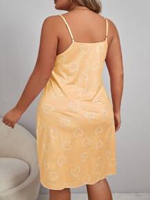 大碼愛心圖案吊帶睡裙